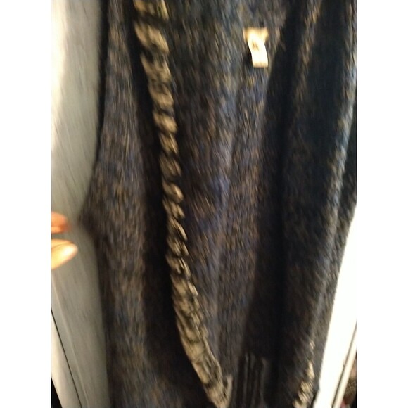 Escio Fringed Faux Fur Open Sweater Cardigan Xl Boho - Picture 8 of 11